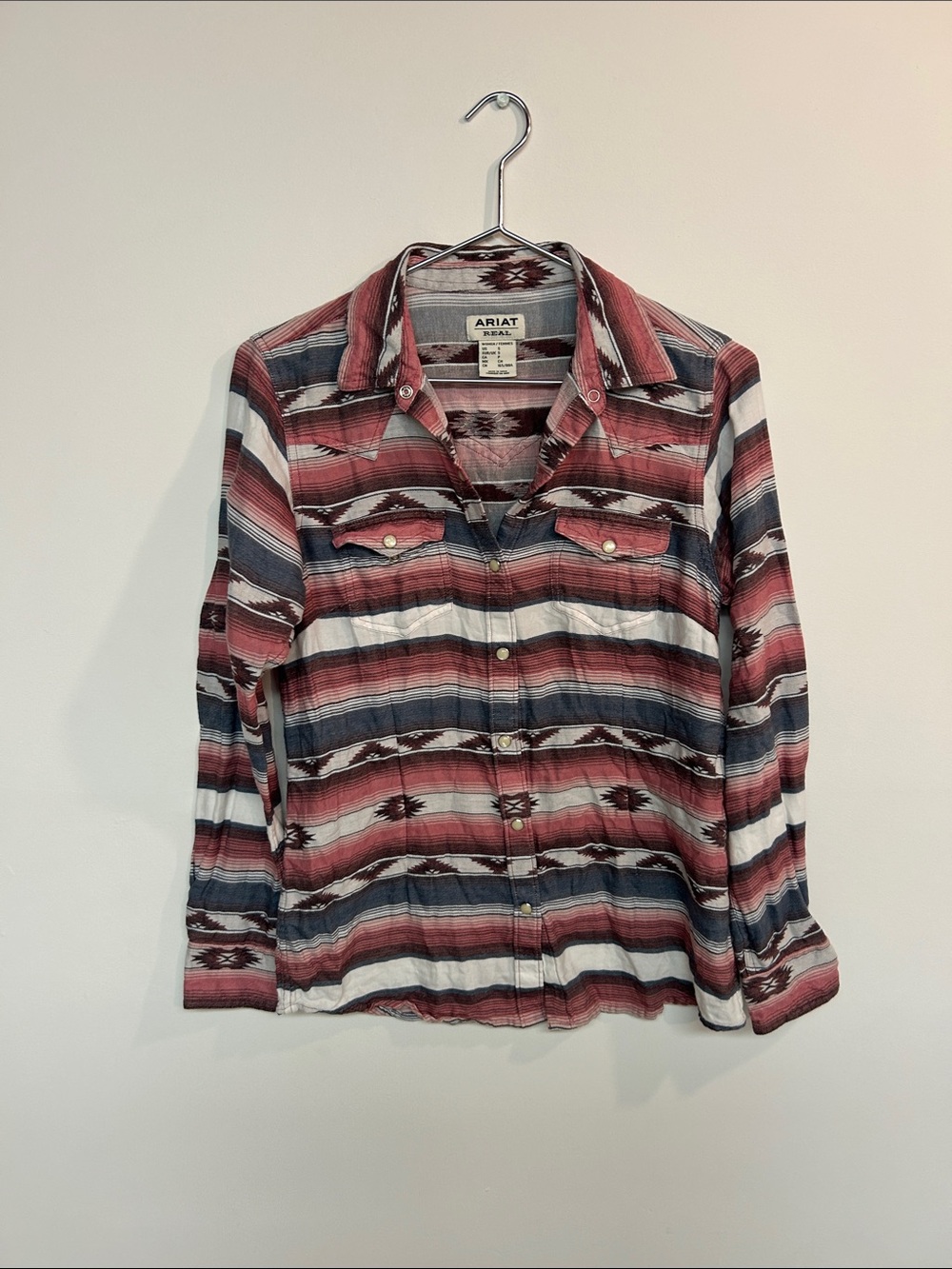Ariat Men’s Red, Blue & White Striped Western Button-Down Shirt